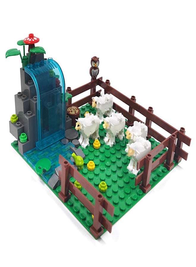 TNDCKP Farm Animals Zoo Building Block Set A, Farm Animal Building Toys, Sheep, Horse Farm, Chicken Coop, Panda, Giraffe, Cowshed, Duck Pond, Compatible with Lego 853792 Accessory for Ages 6-12 - Image 2